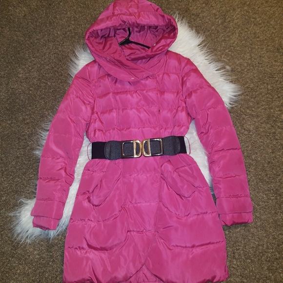 KOMENE Jackets & Blazers - Pink Winter Puffer Coat size Xs